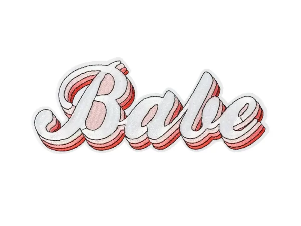 Sticker metalizat Babe, 20 x 8 cm