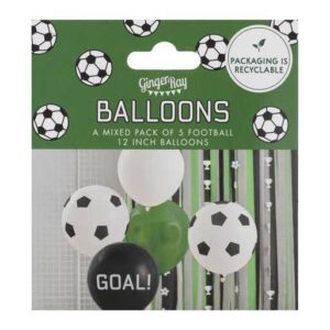 Baloane latex Fotbal mix culori, 30 cm (5 buc)
